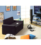 DHP Microfiber Double Undfolding Sleeper Sofa Chair, Black