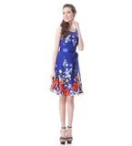 Ever Pretty Floral Printed Round Neckline Bow Padded Short
