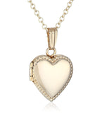 14k Girls Gold-Filled Children's Petite Beaded Edge Heart Locket Necklace, 15
